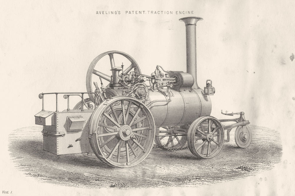 FARMING. Agricultural Implements; Aveling's Patent Traction Engine 1880 print